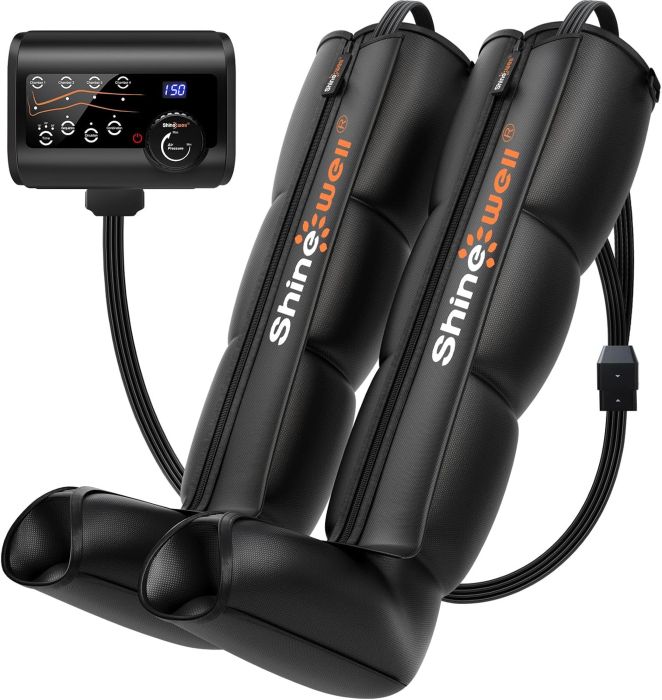 SHINE WELL Leg Recovery Compression System with 4-Zone Targeting